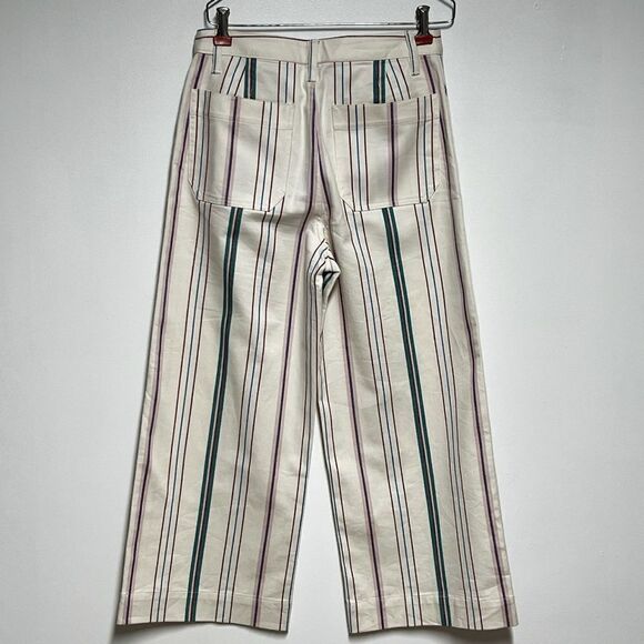 NWOT Madewell Emmmett wide leg High Rise Striped Crop Pants Sz 27 - Picture 5 of 8